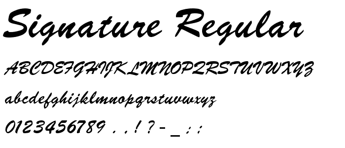 Signature Regular font